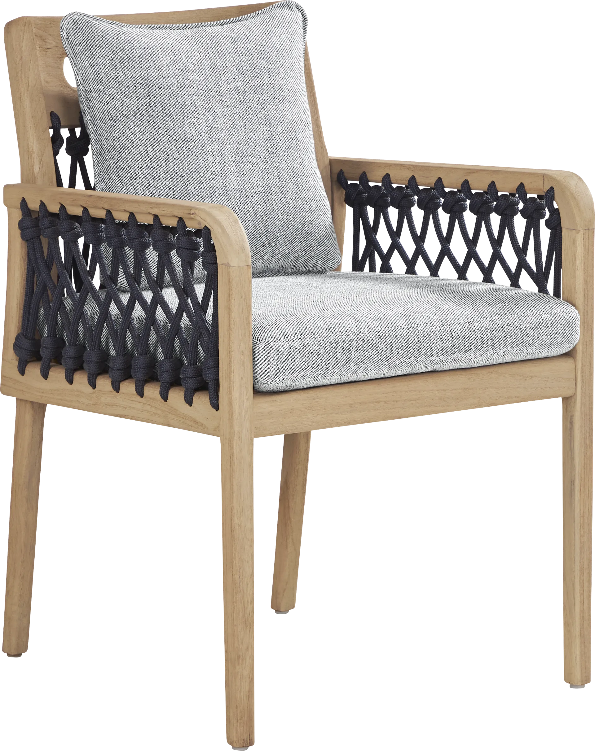 Riva Blonde Outdoor Arm Chair with Slate Cushions - Image 1