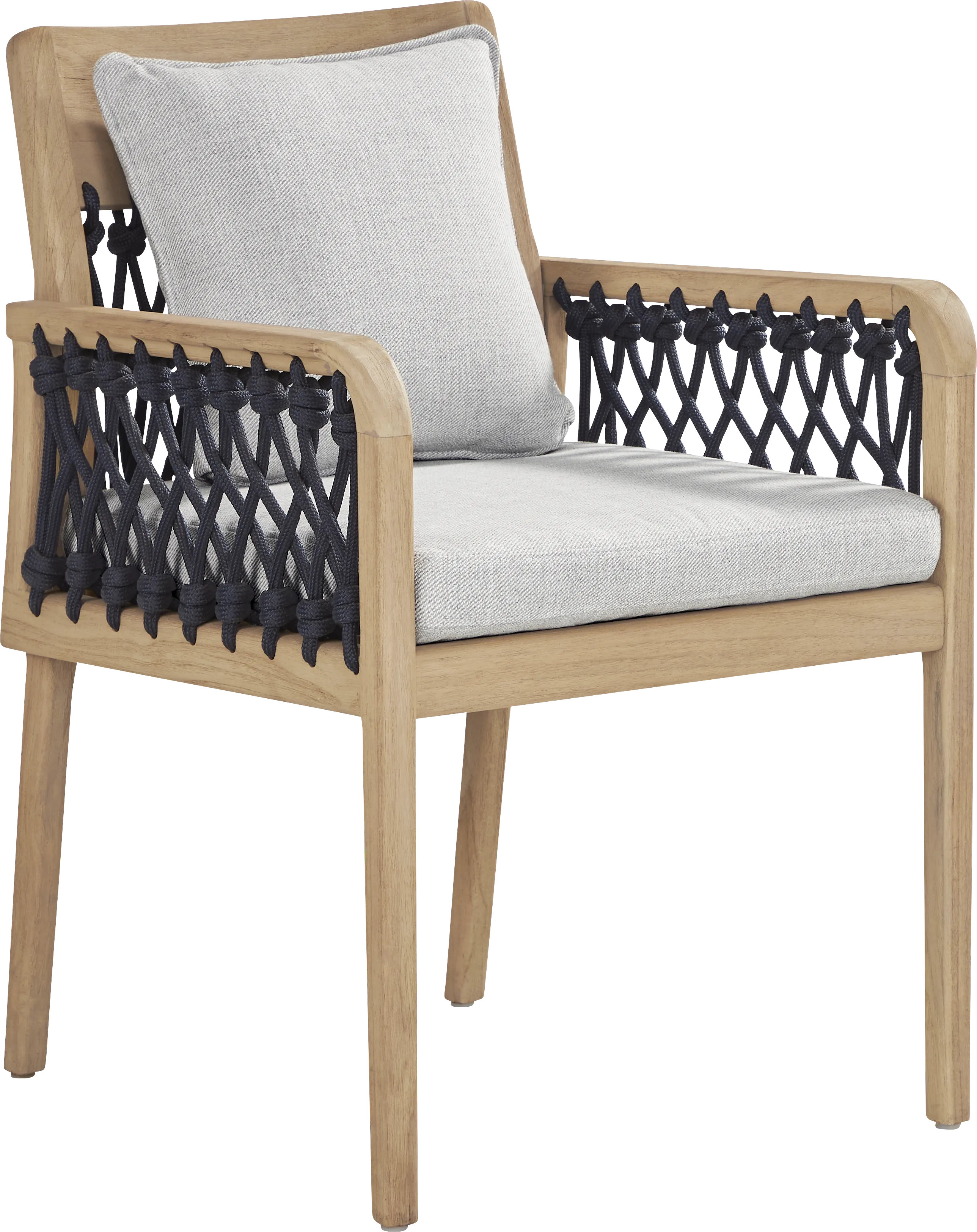 Riva Blonde 5 Pc Round Outdoor Dining Set with Dove Cushions - Thumbnail - Image 3