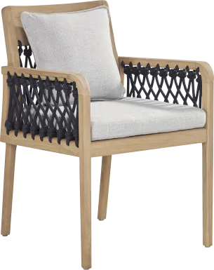 Riva Blonde Outdoor Arm Chair with Dove Cushions