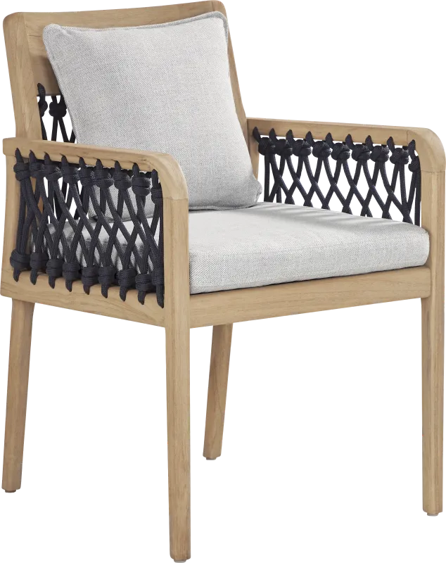 Riva Blonde Outdoor Arm Chair with Dove Cushions