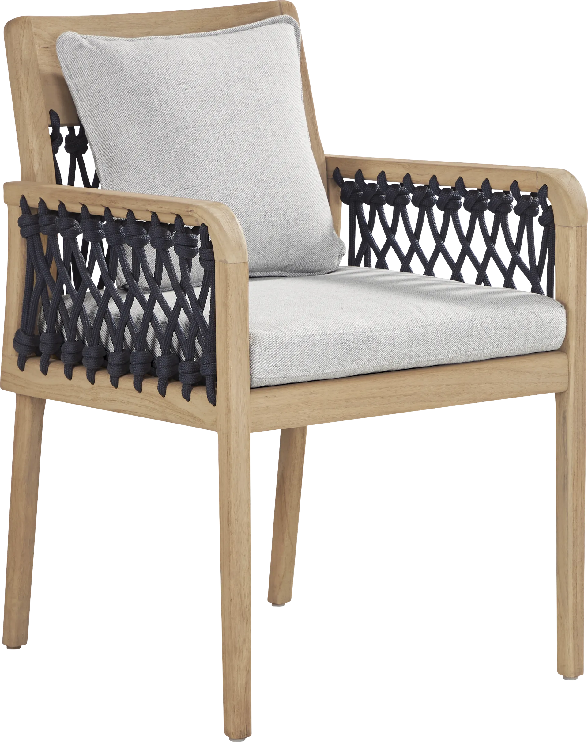 Riva Blonde 5 Pc Round Outdoor Dining Set with Dove Cushions - Image 3