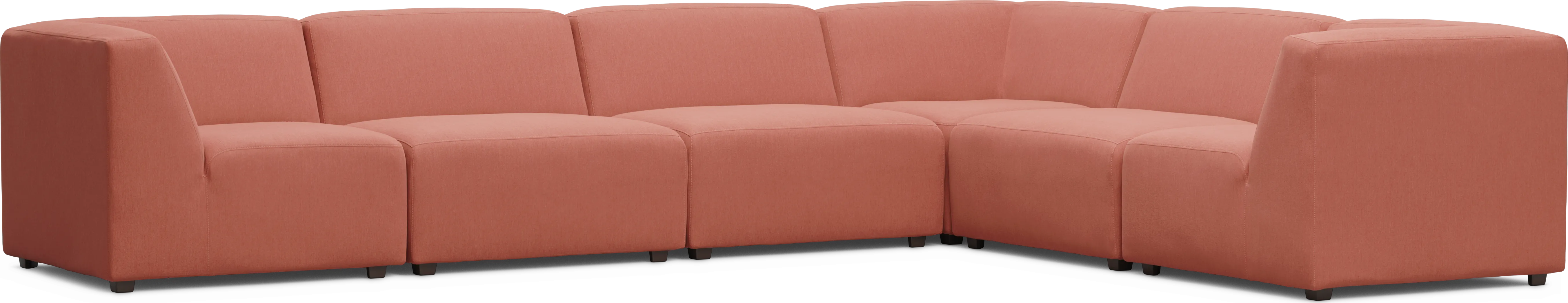 Calay 6 Pc Outdoor Sectional with Persimmon Slipcovers - Thumbnail - Image 1