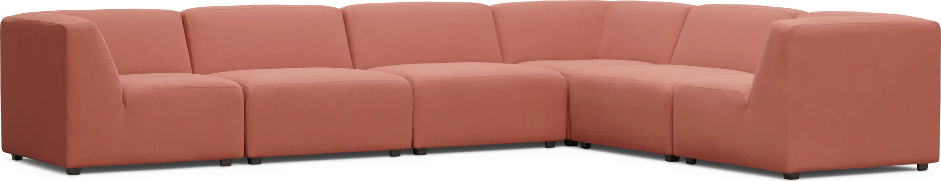 Calay 6 Pc Outdoor Sectional with Persimmon Slipcovers - Image 1