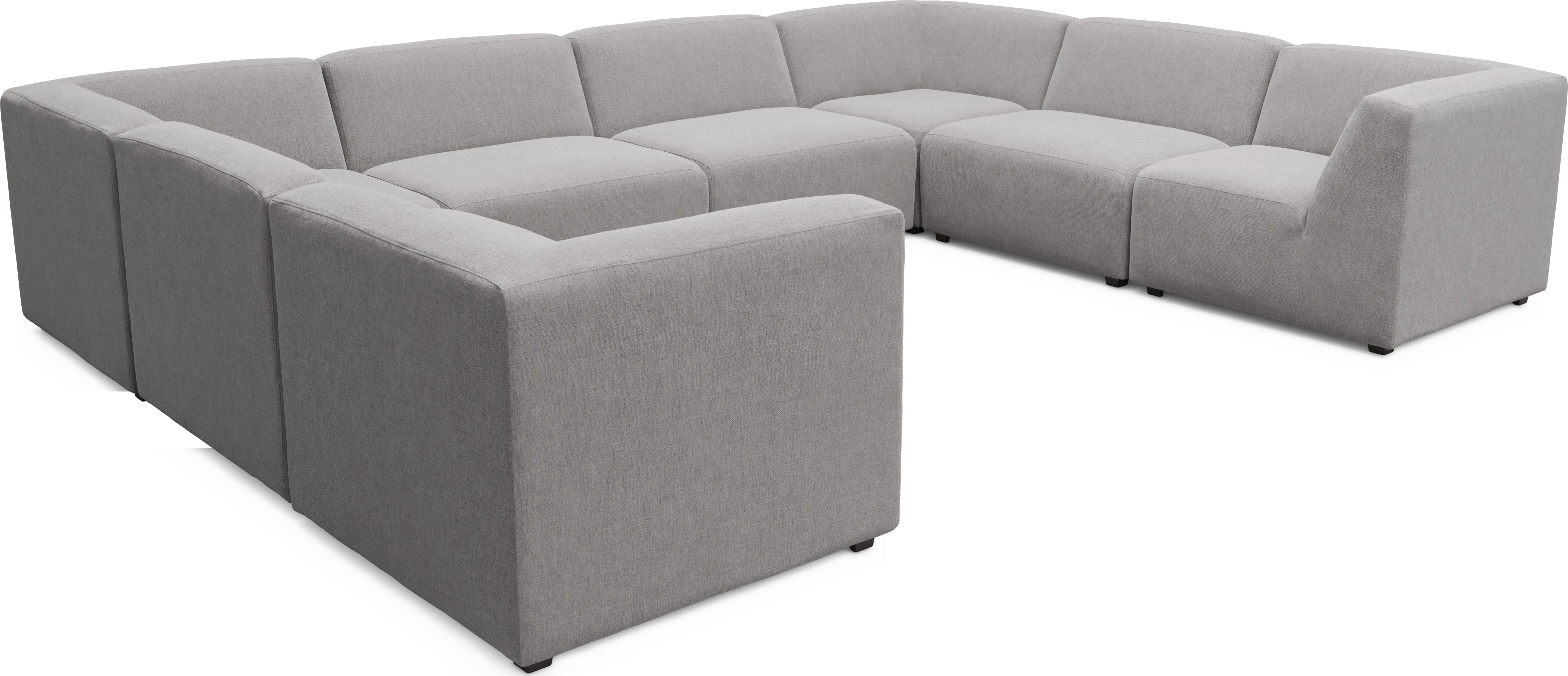 Calay 8 Pc Outdoor Sectional with Ash Slipcovers - Thumbnail - Image 1