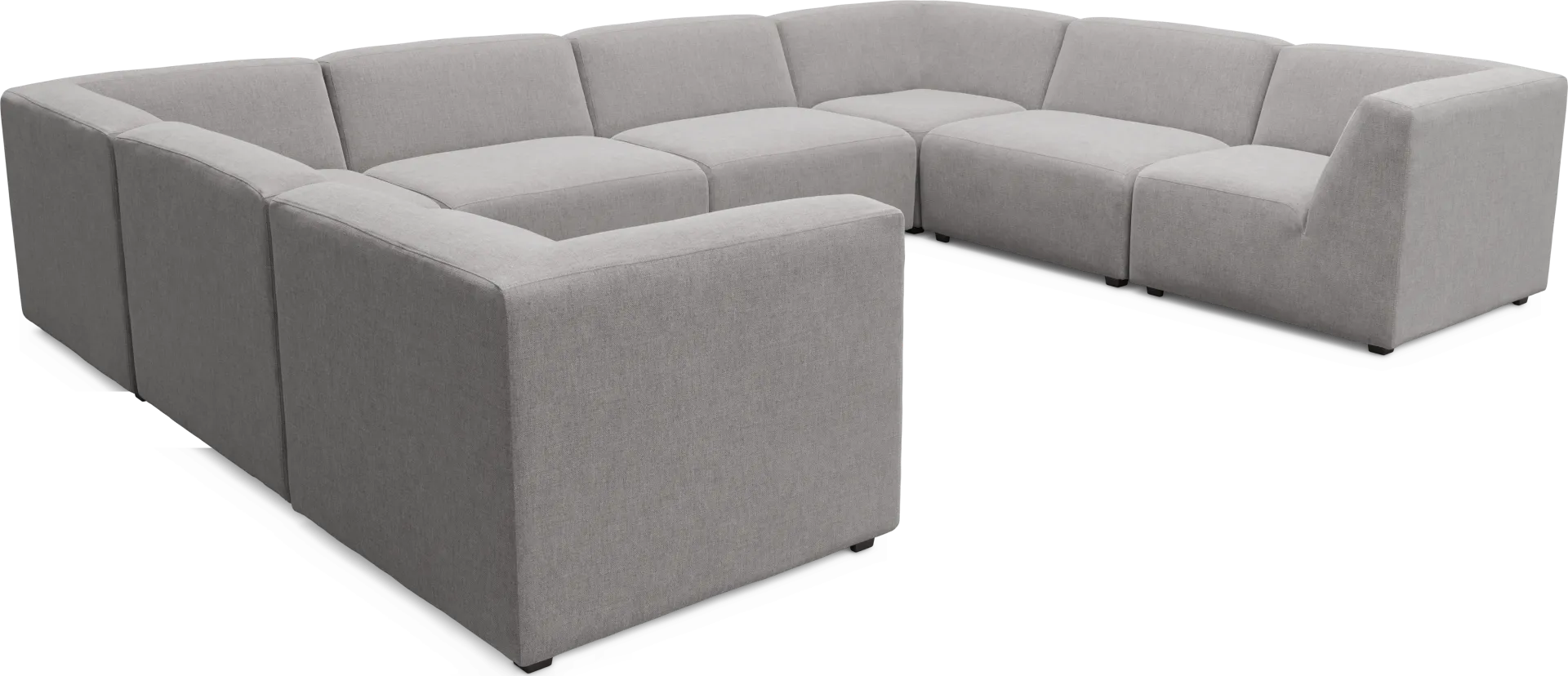 Calay 8 Pc Outdoor Sectional with Ash Slipcovers - Image 1