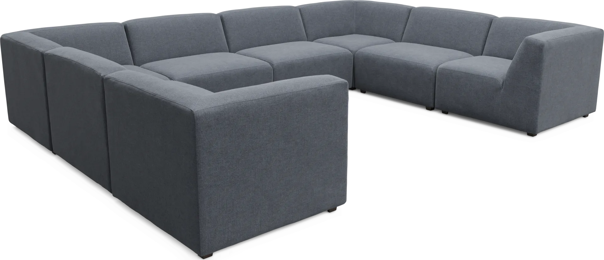 Calay 8 Pc Outdoor Sectional with Denim Slipcovers - Image 2