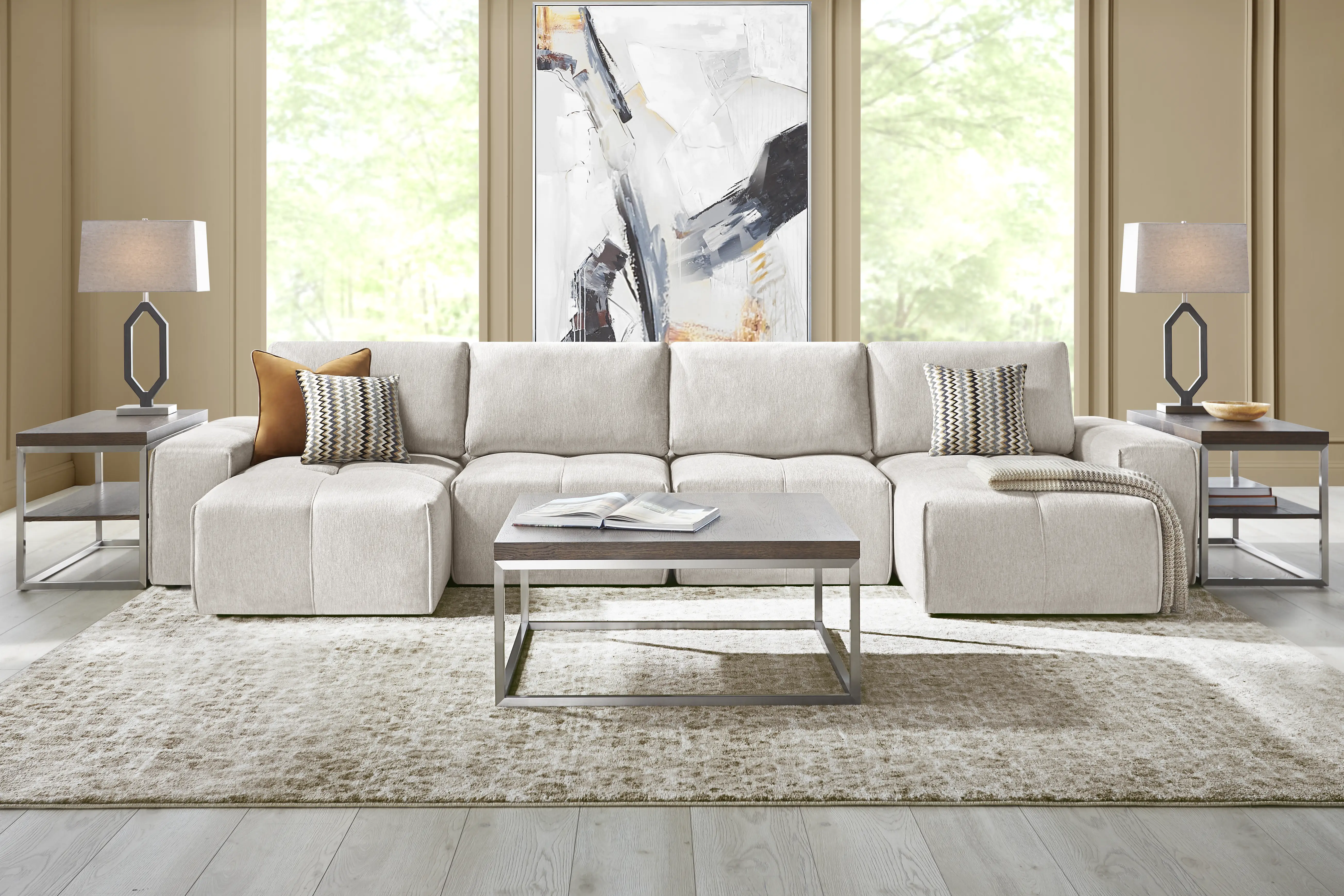 Laney Beige 4 Pc Sectional - Thumbnail - Image 2