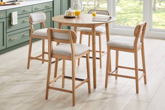 Watertown Natural Upholstered Counter Height Stool