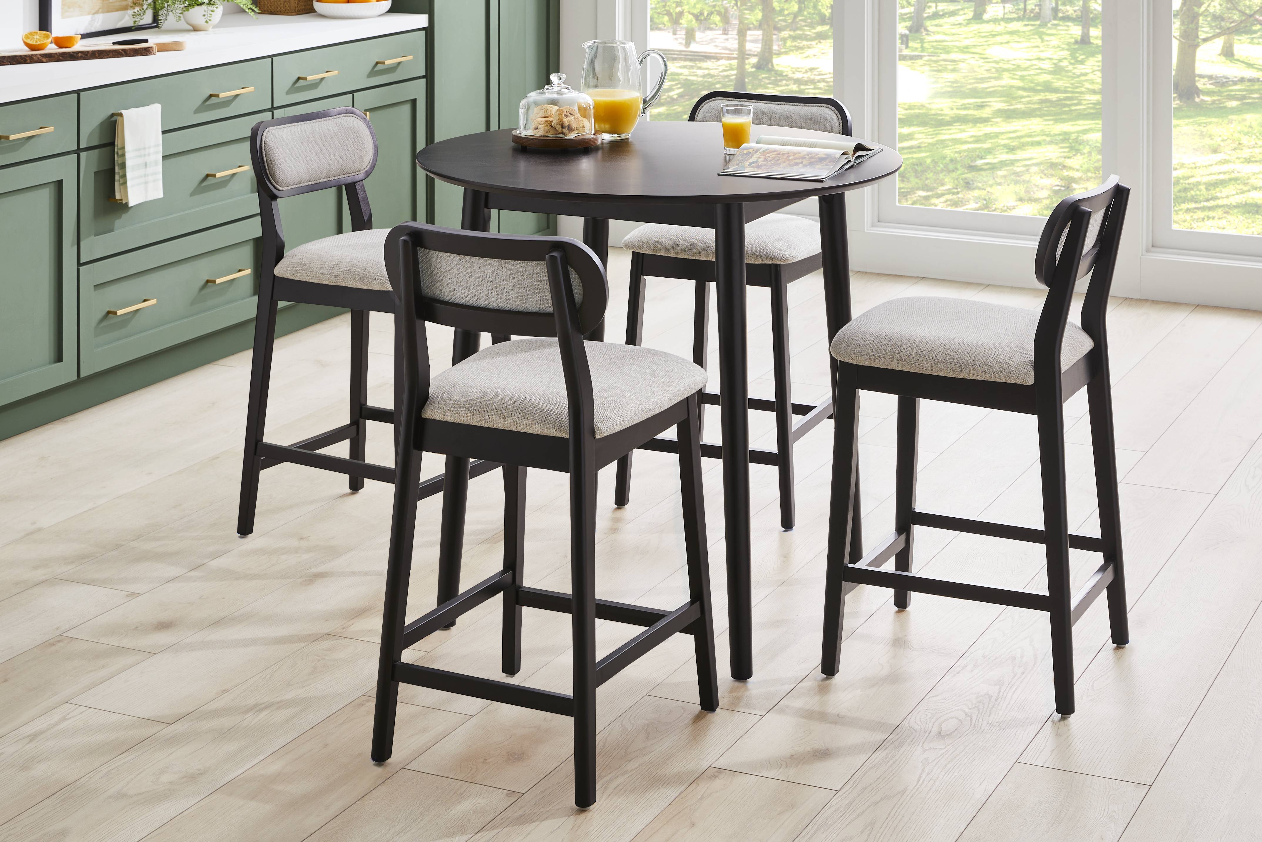 Watertown Black Round Counter Height Dining Table