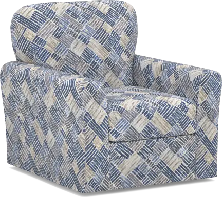 Copley Court Blue Accent Swivel Chair