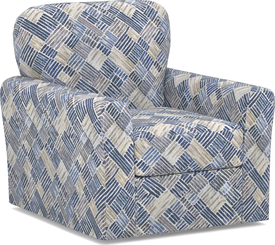 Copley Court Blue Accent Swivel Chair