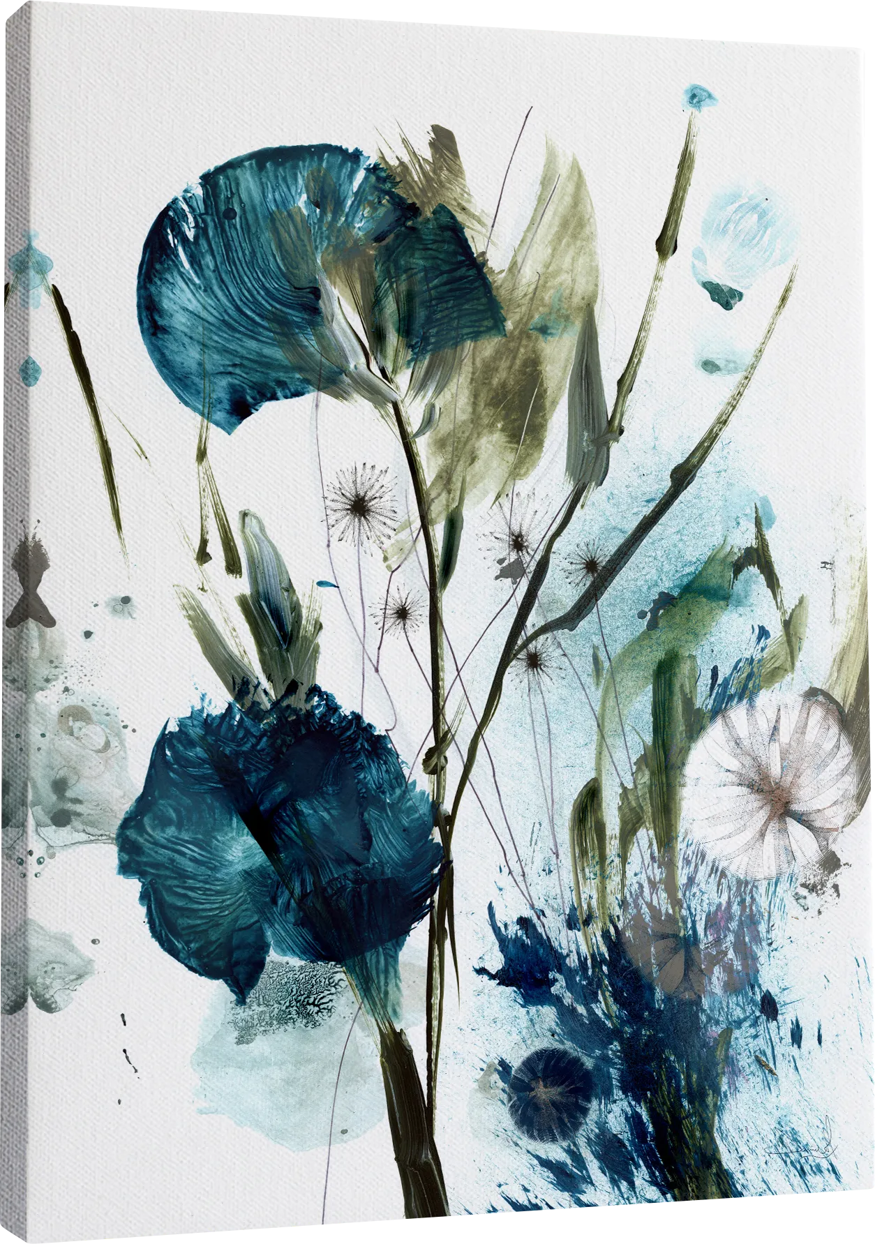 Matigo Teal Canvas Wall Art - Image 1