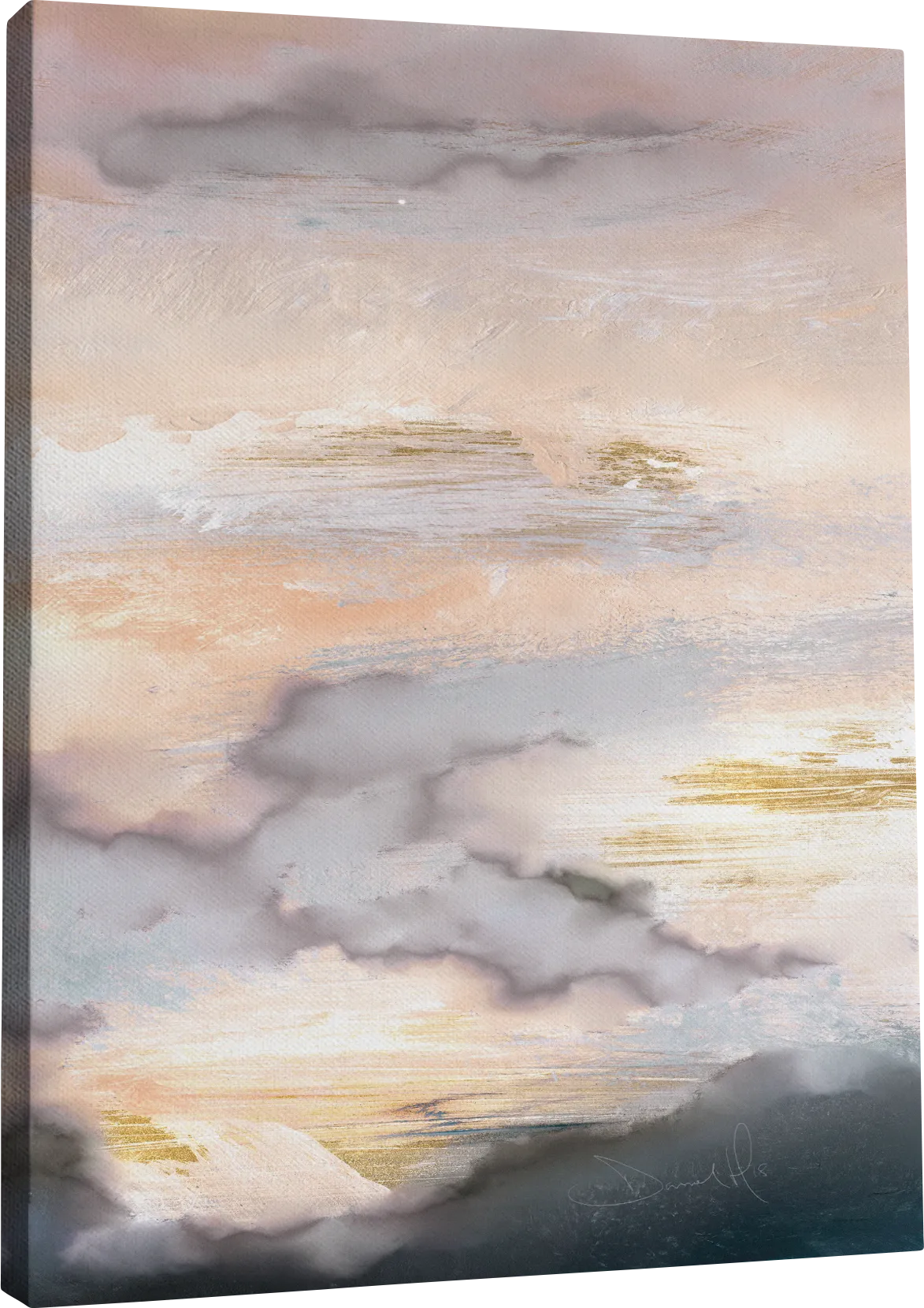 Aksarben Beige Canvas Wall Art - Image 1