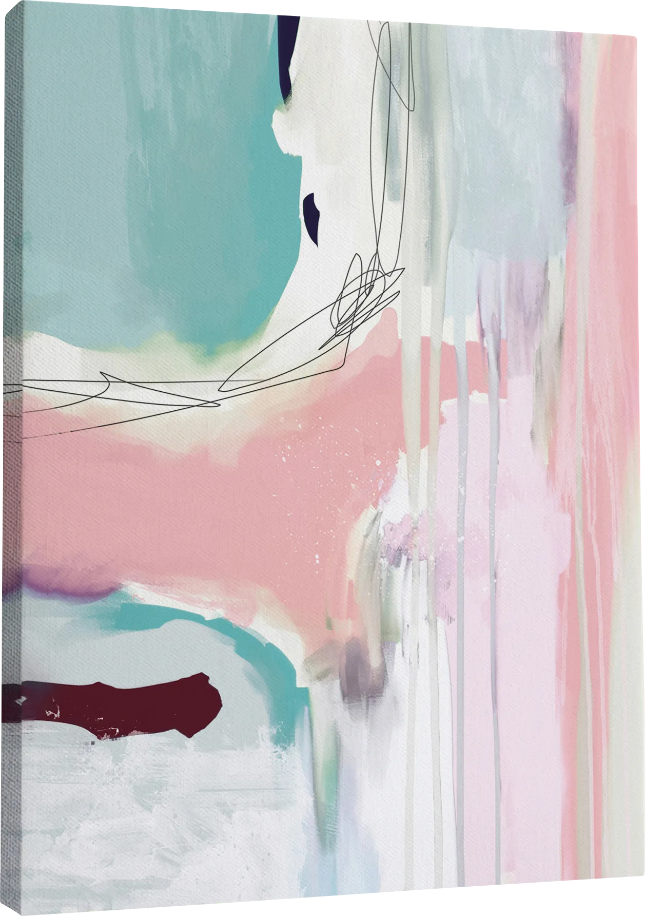 Malaira Pink Canvas Wall Art - Image 1