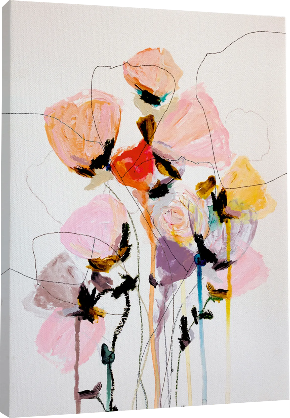Larbee Pink Canvas Wall Art - Image 1