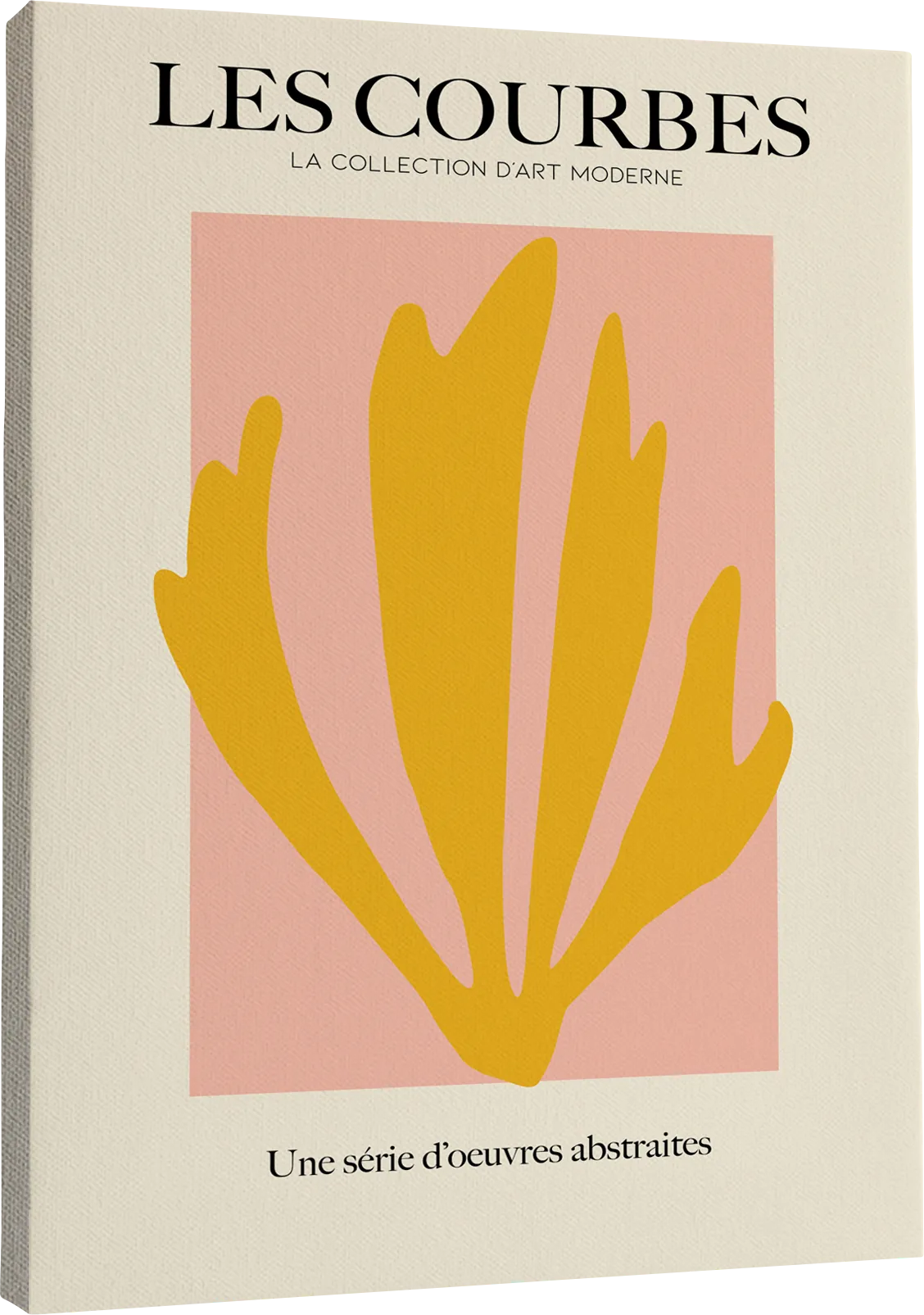 Les Courbes II Yellow Pink Canvas Wall Art - Image 1