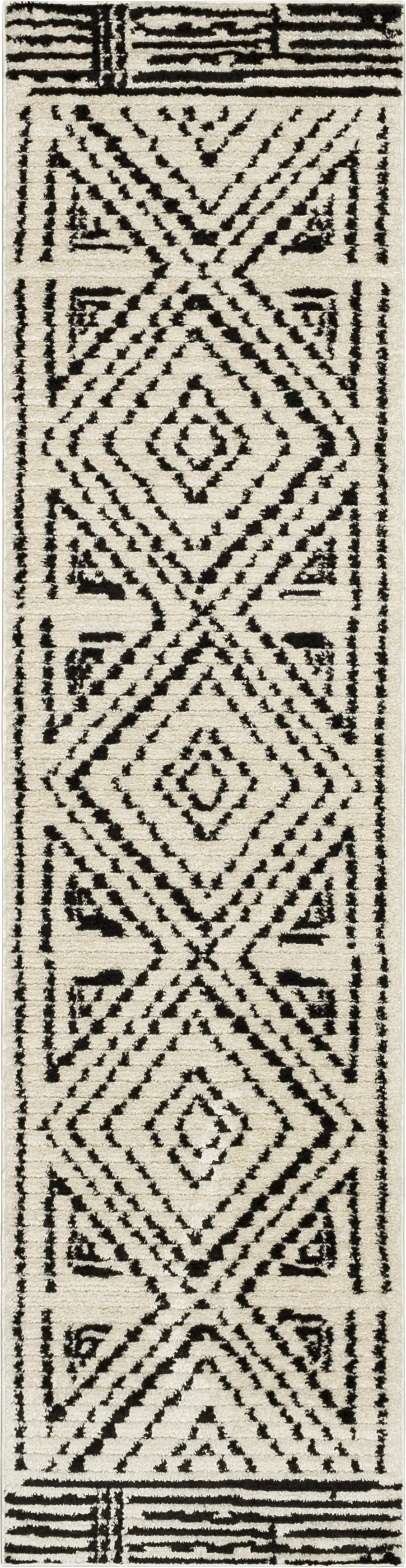 Bobby Berk Four Corners Black 2' x 8' Runner Rug - Image 1