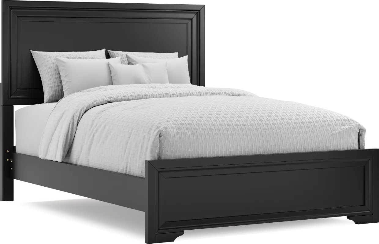 Belcourt Black 3 Pc Queen Panel Bed