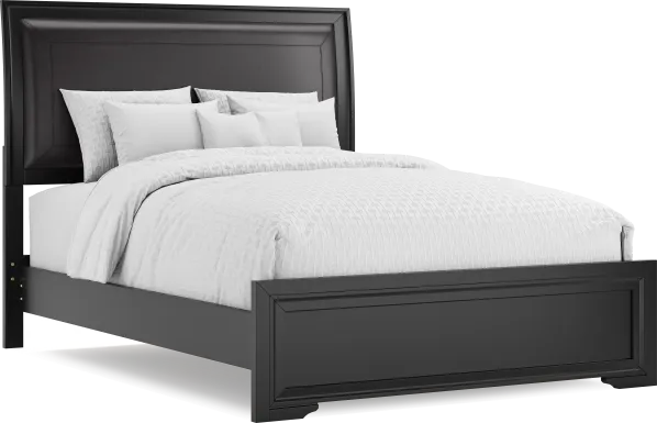 Belcourt Black 3 Pc Queen Upholstered Sleigh Bed