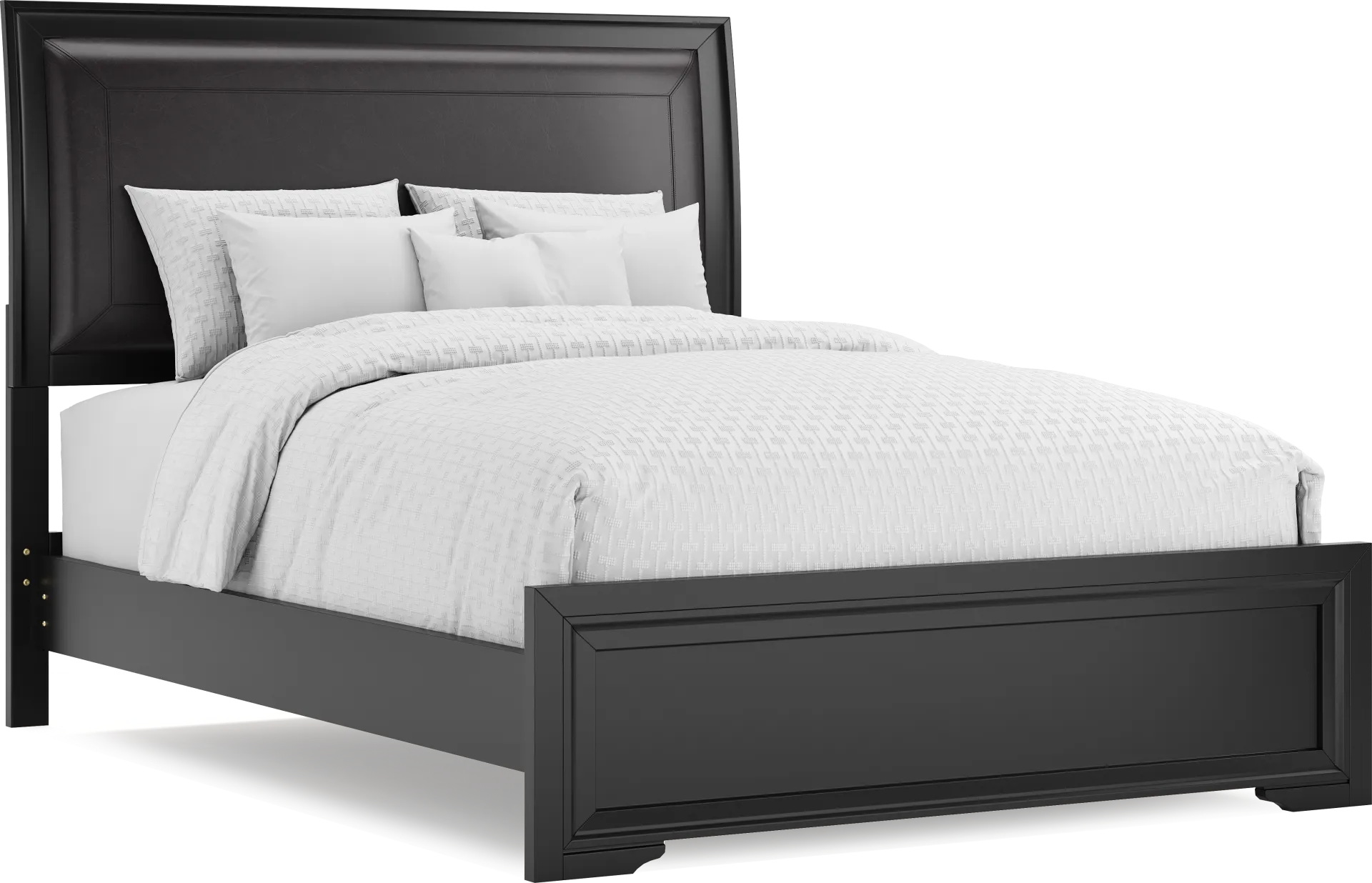 Belcourt Black 3 Pc Queen Upholstered Sleigh Bed - Image 2