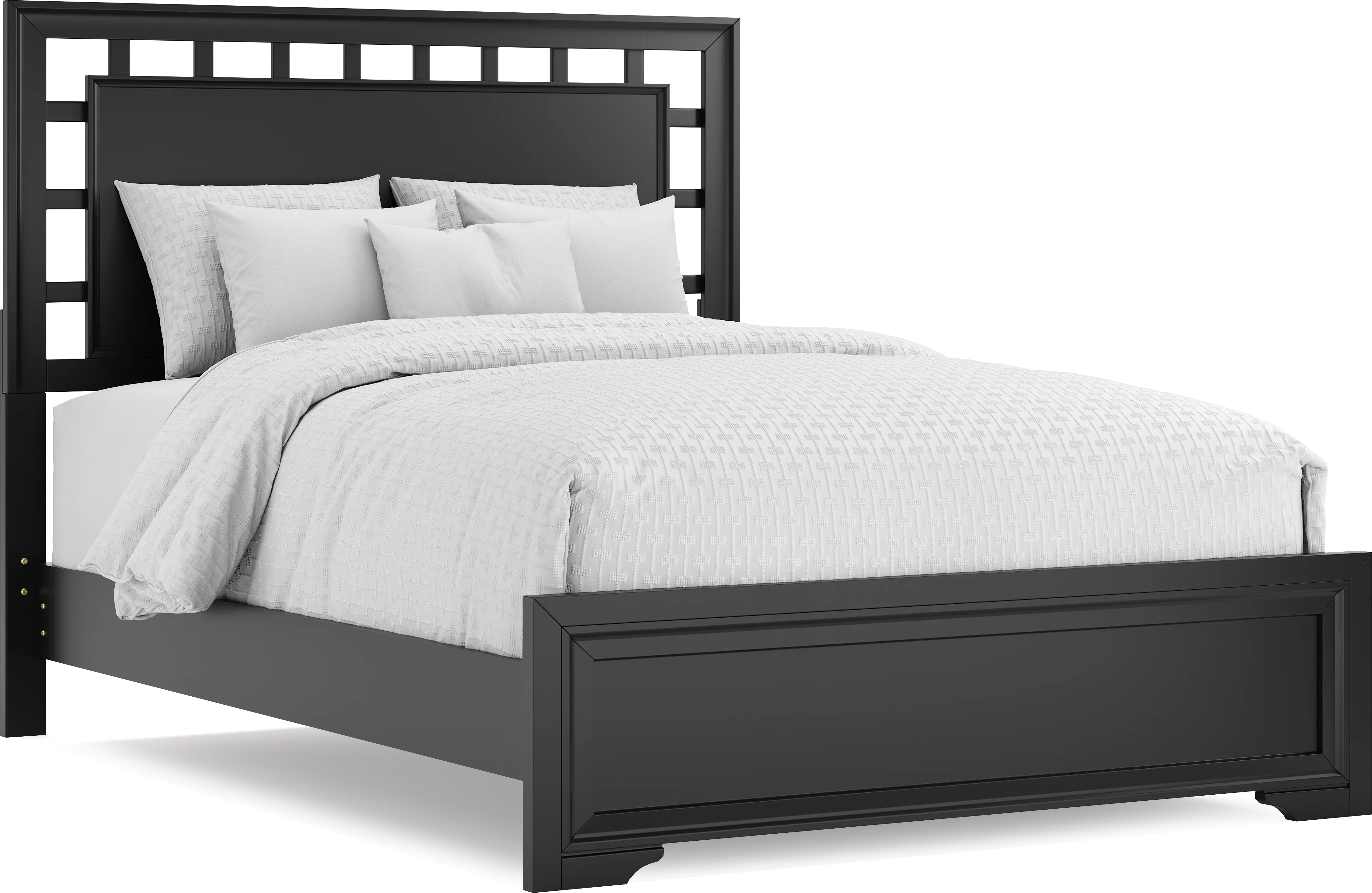 Belcourt Black 5 Pc Queen Lattice Bedroom - Thumbnail - Image 2