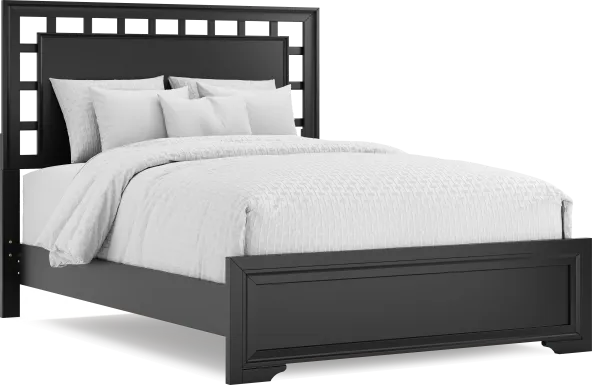 Belcourt Black 3 Pc Queen Lattice Bed