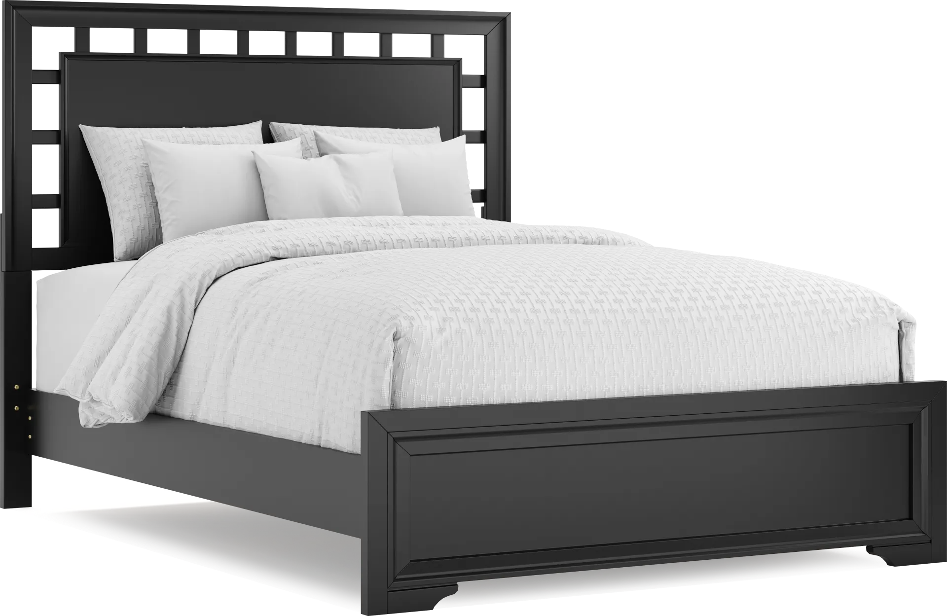Belcourt Black 3 Pc Queen Lattice Bed - Image 2