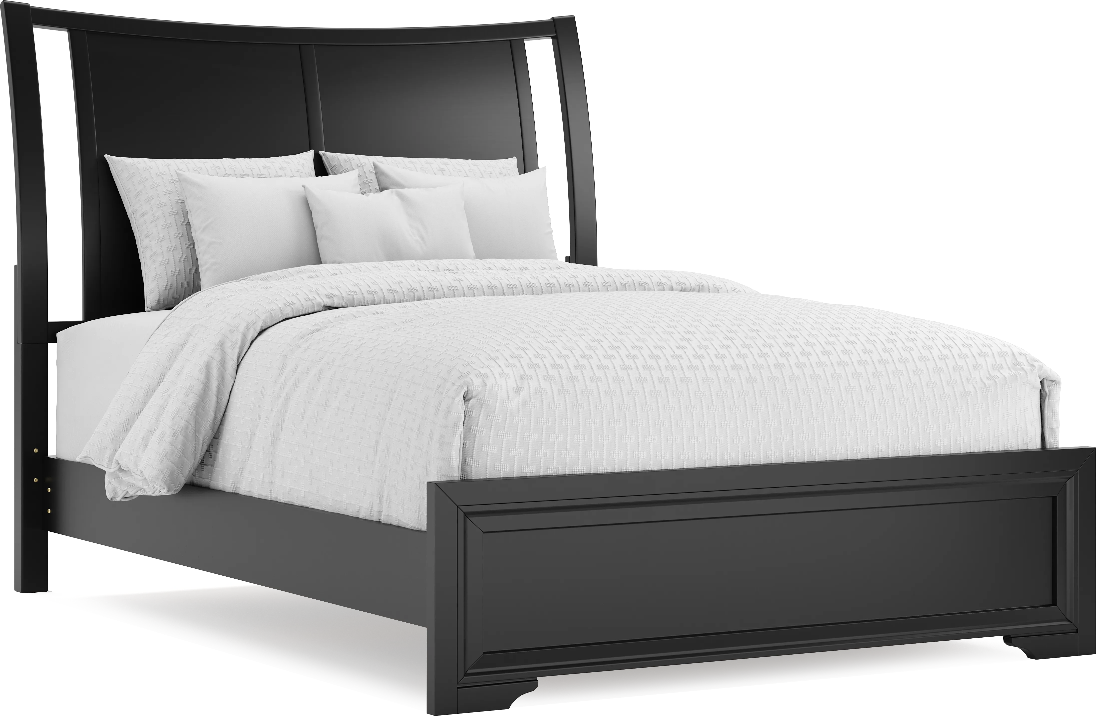 Belcourt Black 3 Pc Queen Curved Sleigh Bed - Thumbnail - Image 1