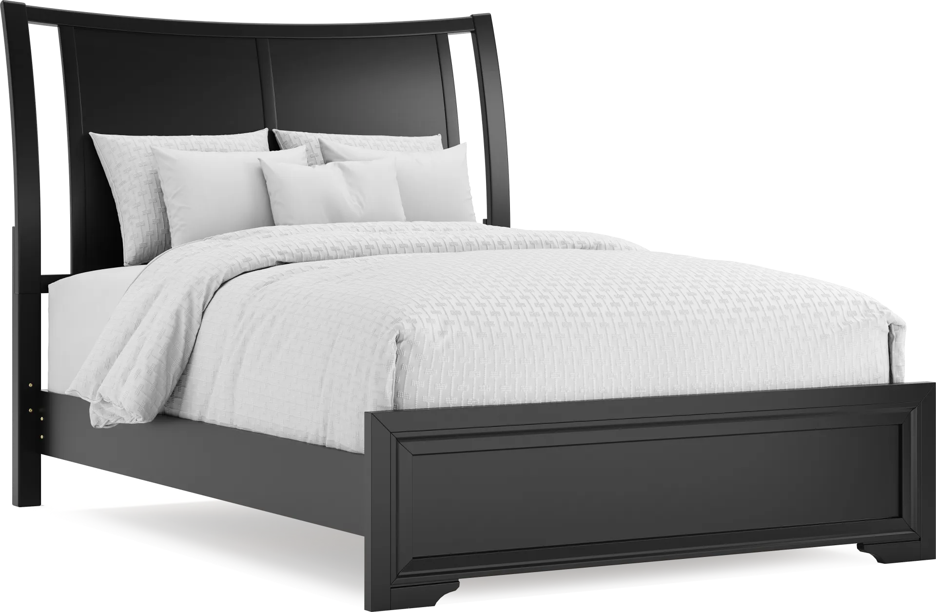 Belcourt Black 3 Pc Queen Curved Sleigh Bed - Image 1