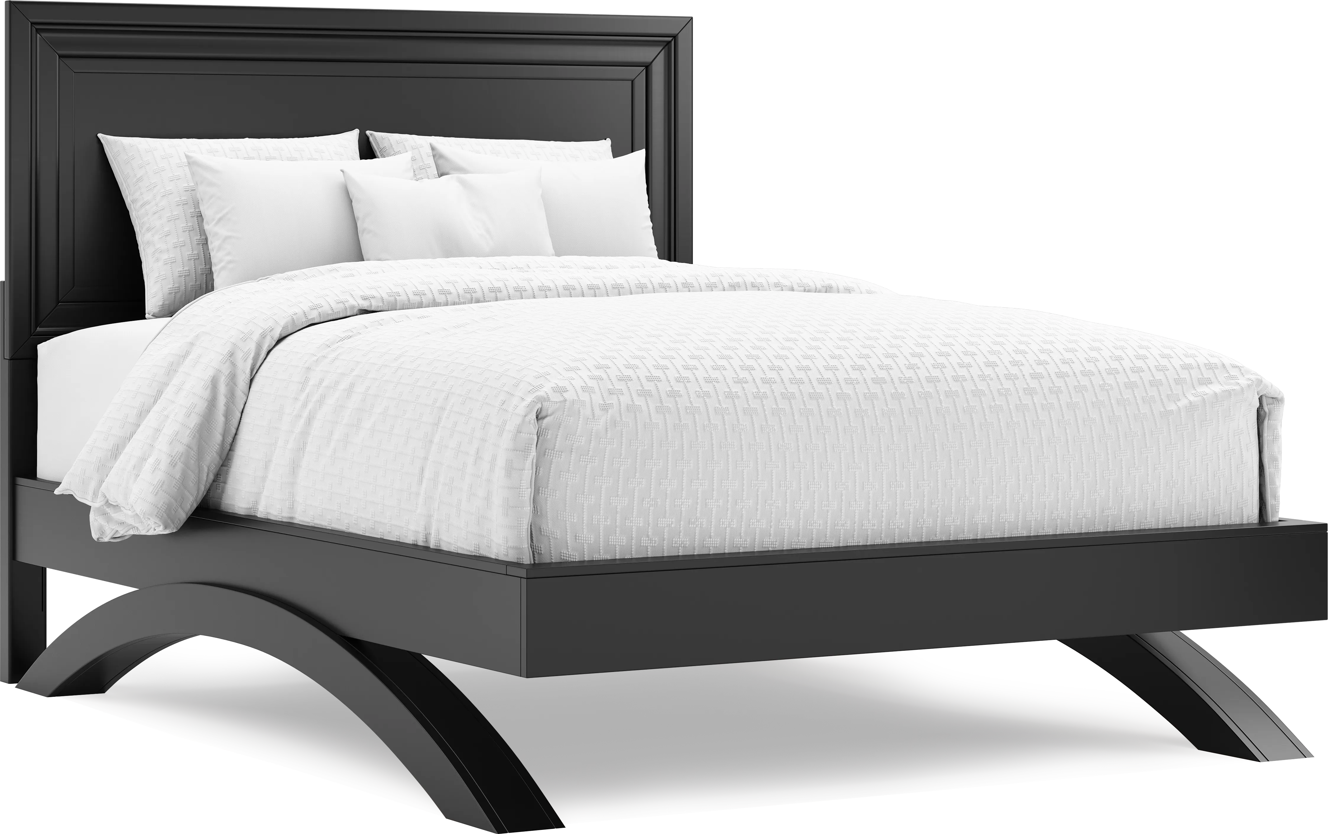 Belcourt Black 7 Pc Queen Panel Arch Bedroom - Thumbnail - Image 2