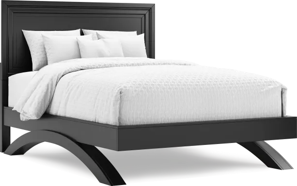 Belcourt Black 3 Pc Queen Panel Arch Bed