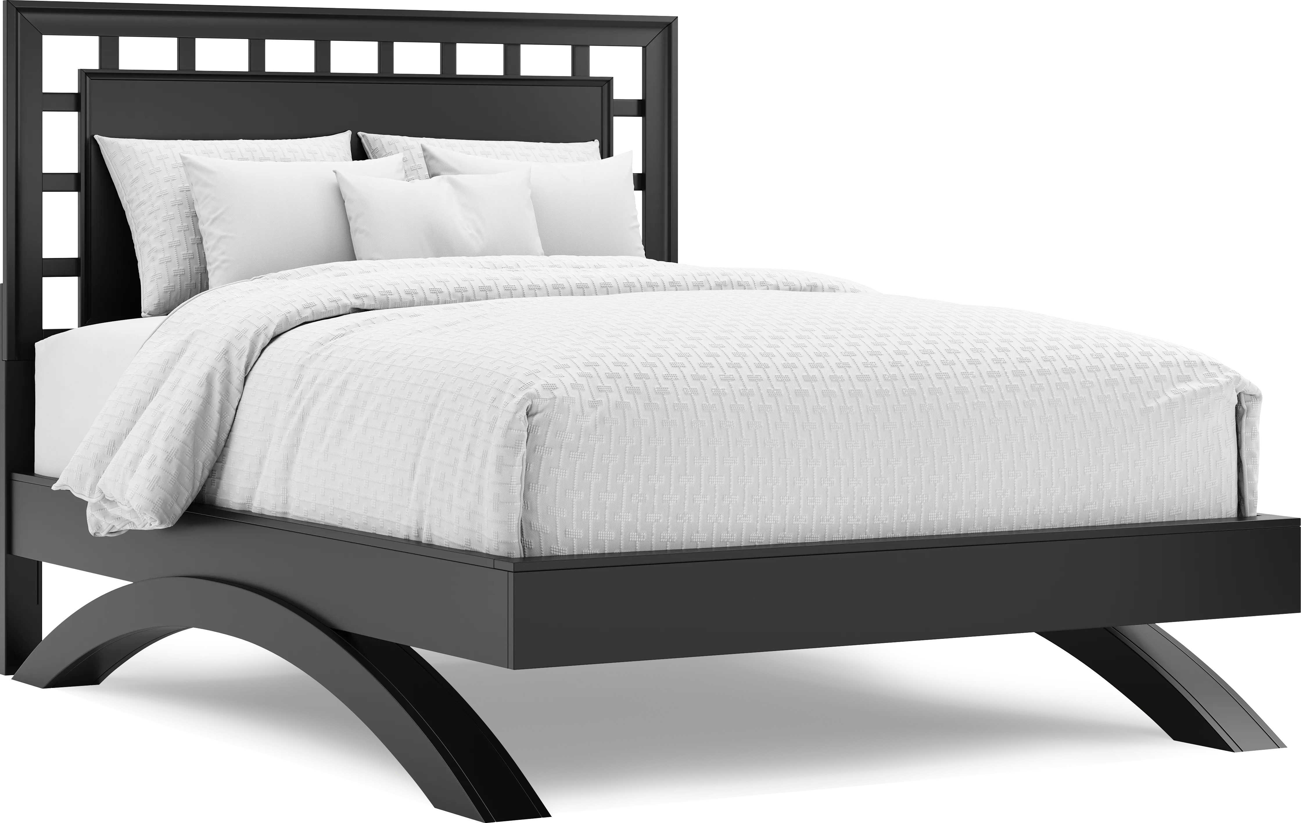 Belcourt Black 3 Pc Queen Lattice Arch Bed - Thumbnail - Image 1