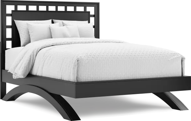 Belcourt Black 3 Pc Queen Lattice Arch Bed