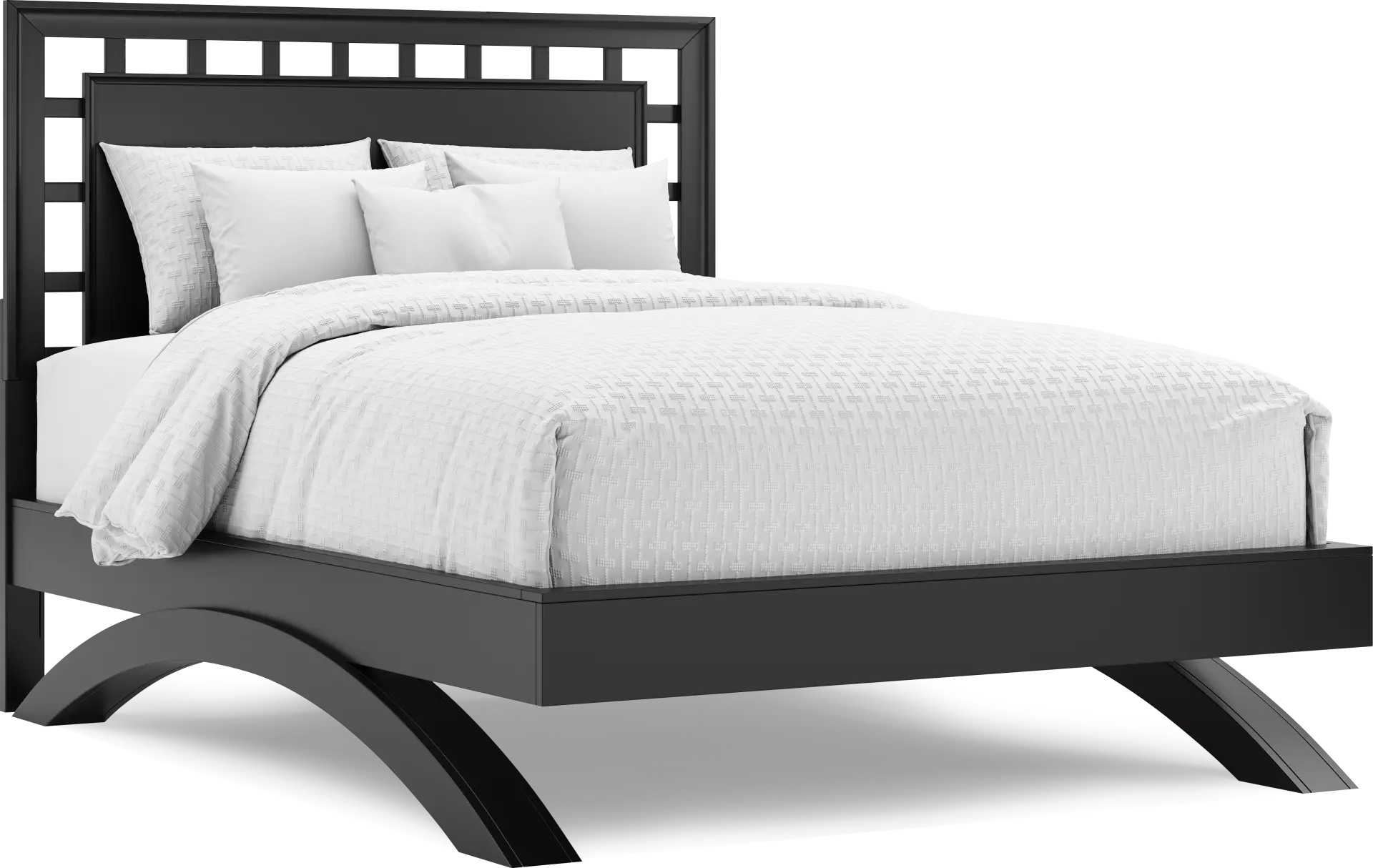 Belcourt Black 3 Pc Queen Lattice Arch Bed