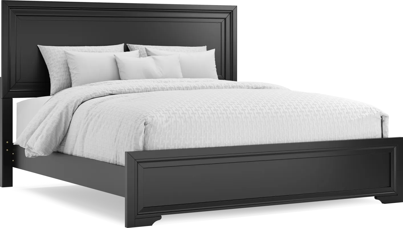 Belcourt Black 3 Pc King Panel Bed