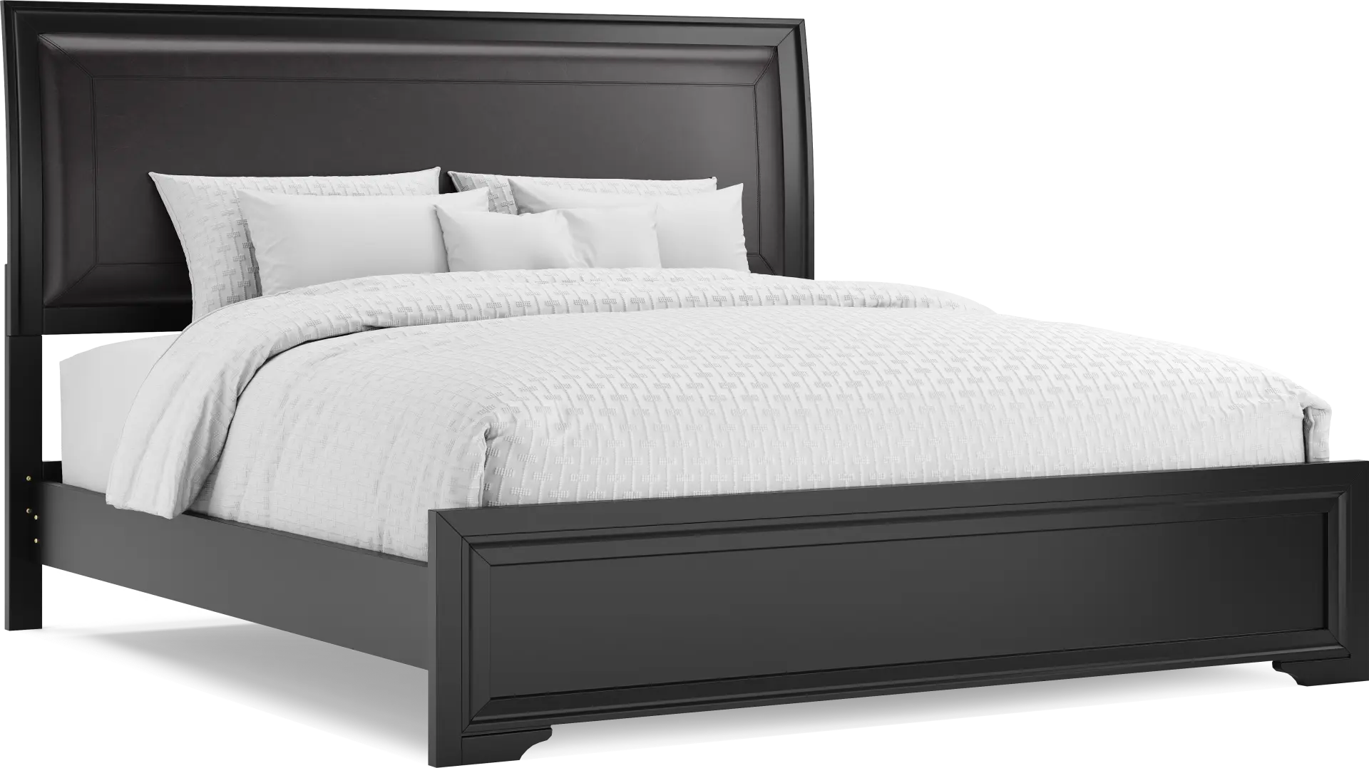 Belcourt Black 3 Pc King Upholstered Sleigh Bed