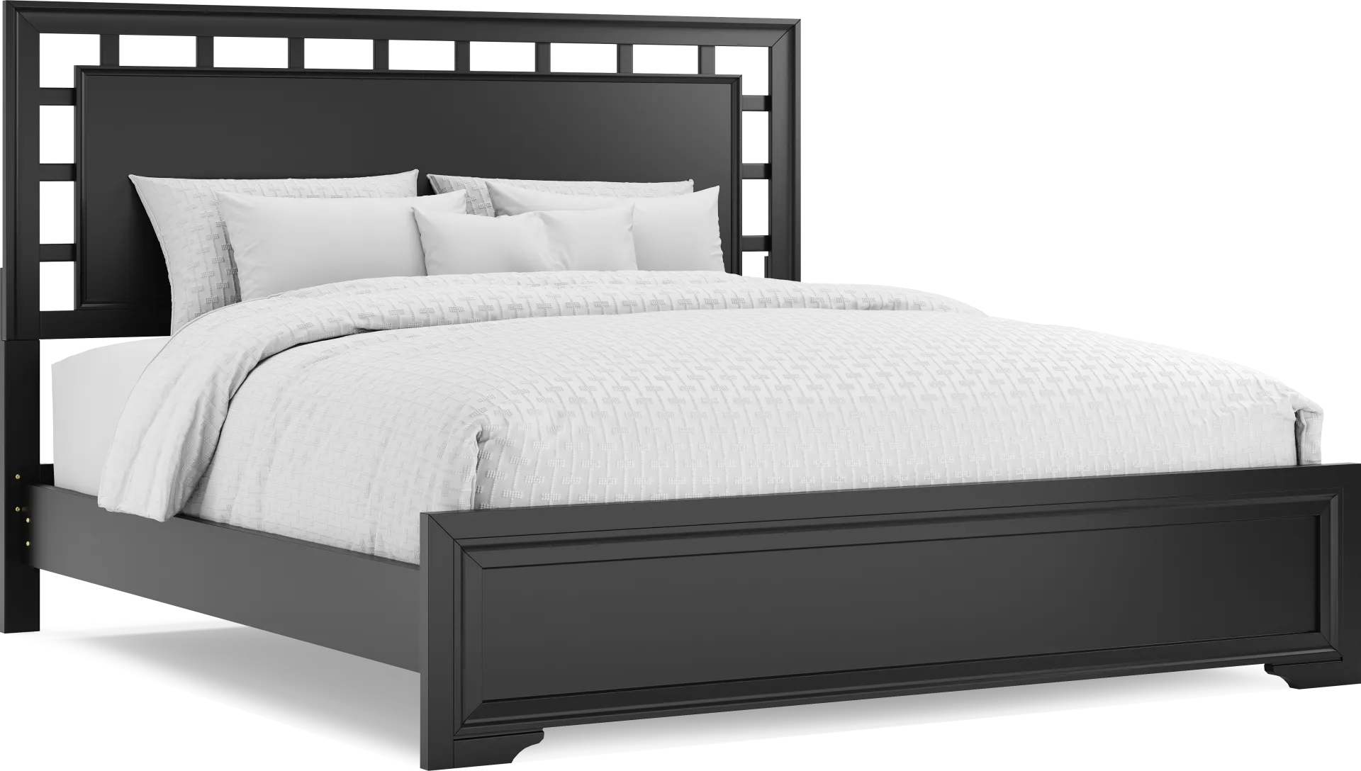 Belcourt Black 3 Pc King Lattice Bed - Image 1