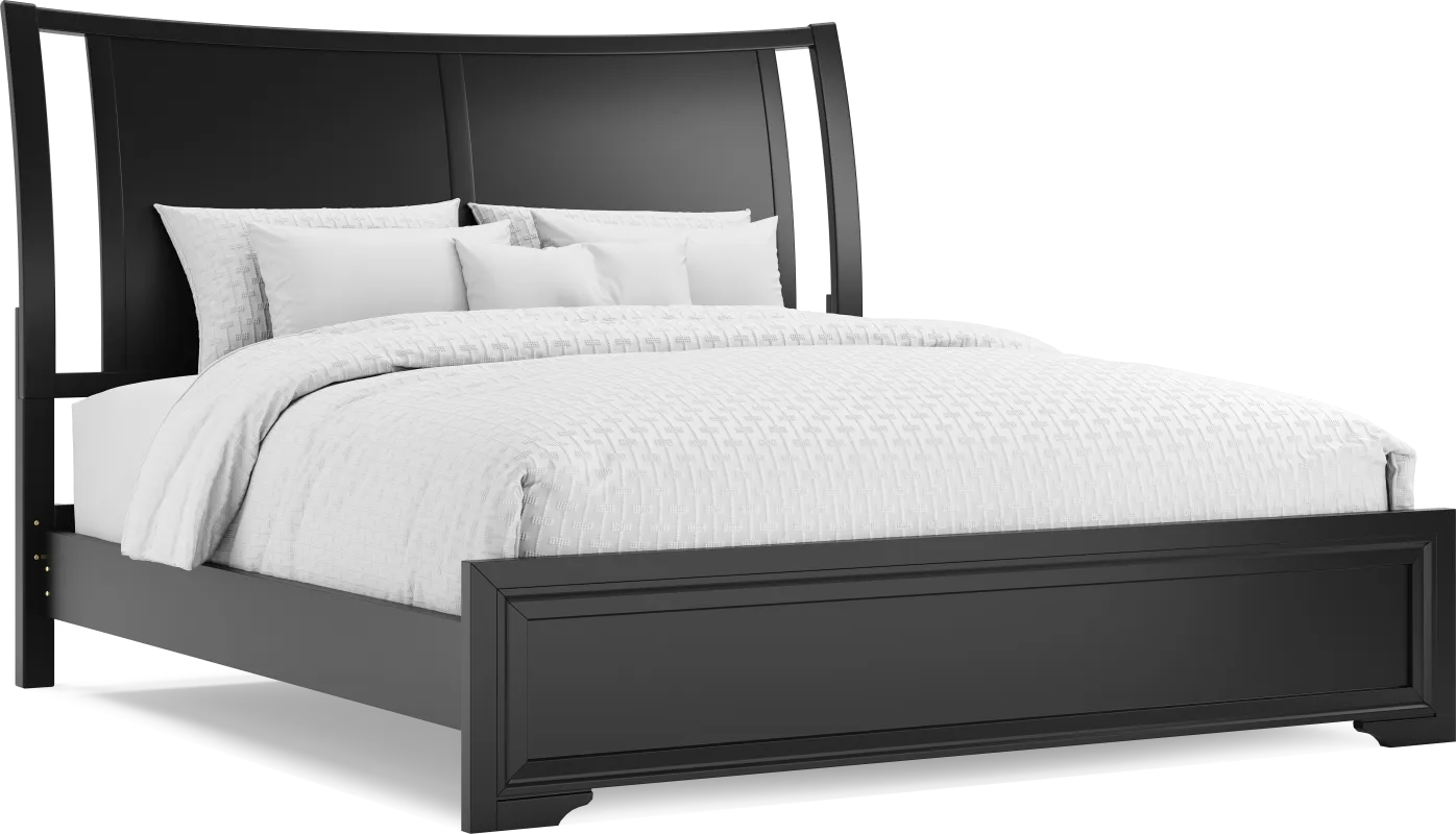 Belcourt Black 3 Pc King Sleigh Bed