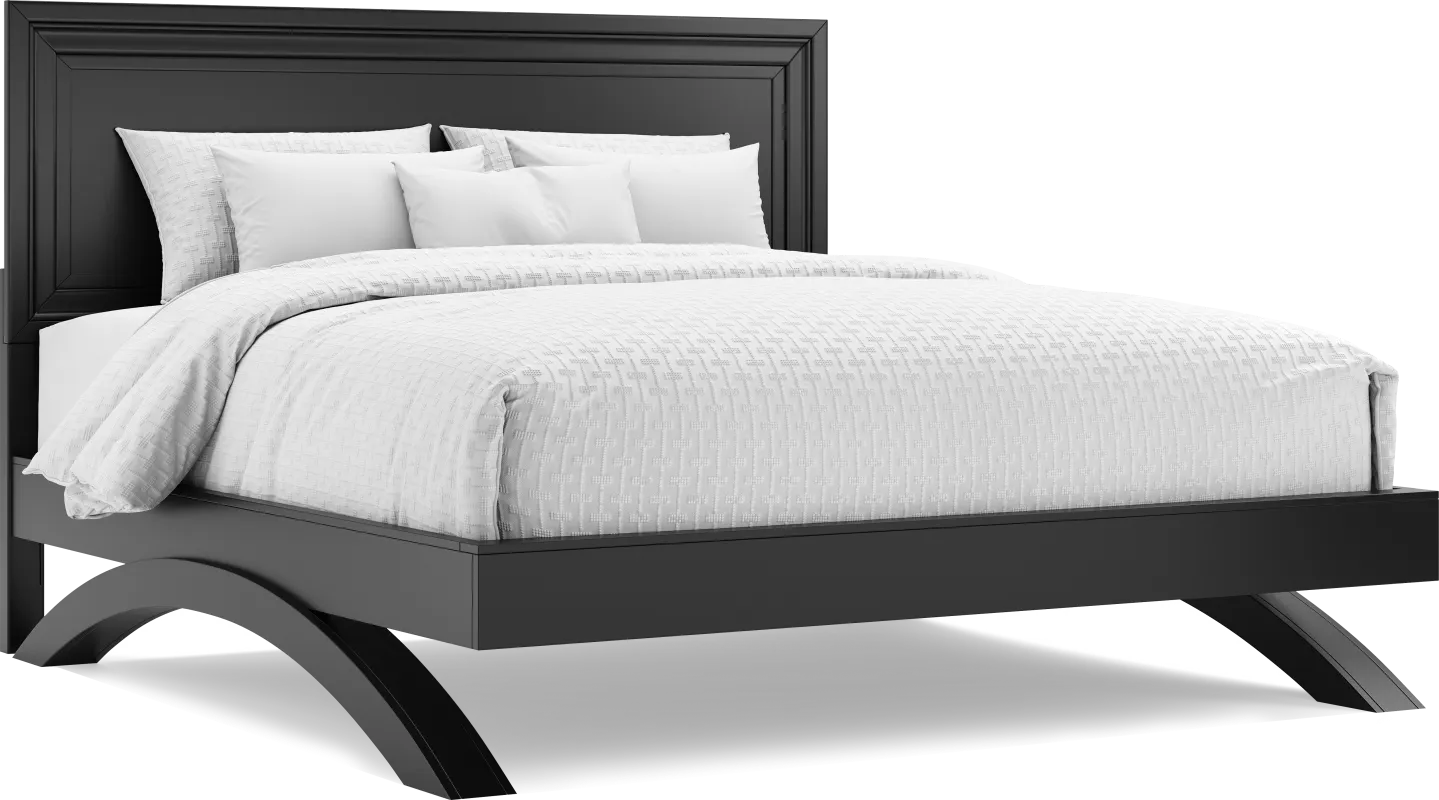 Belcourt Black 3 Pc King Panel Arch Bed