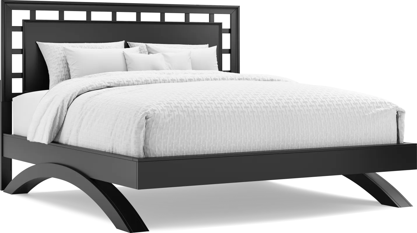 Belcourt Black 3 Pc King Lattice Arch Bed