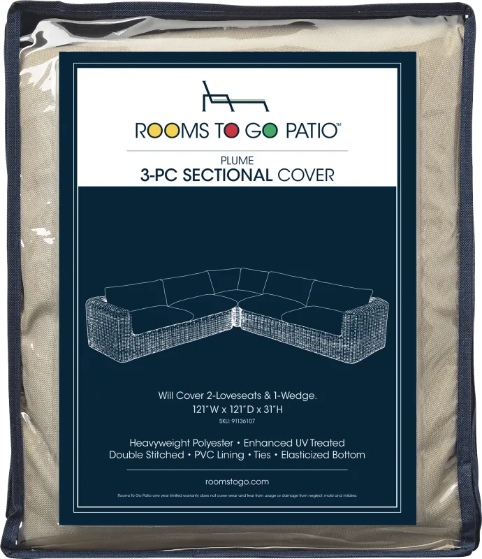 Plume 3 Pc Patio Sectional Cover