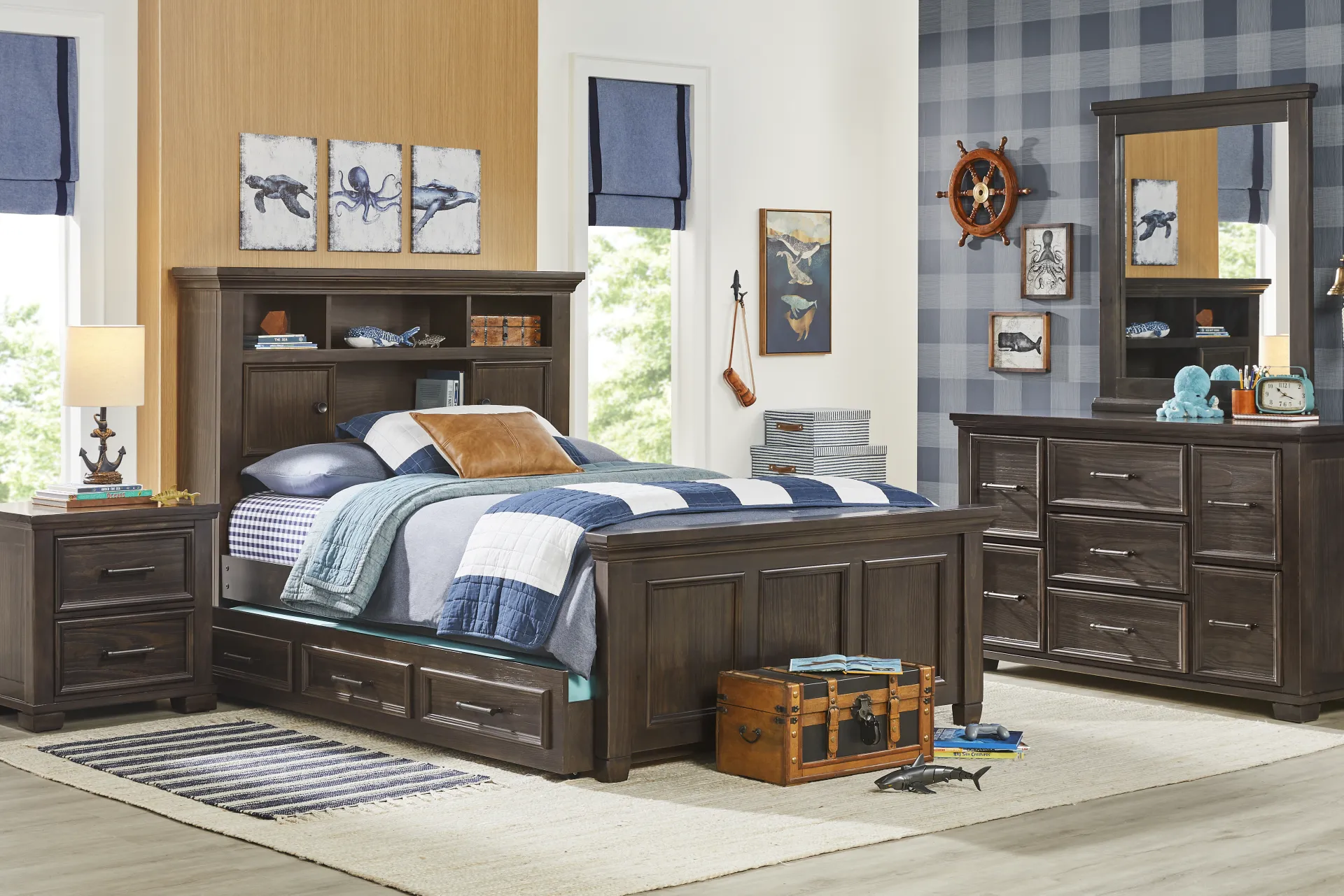 Kids Canyon Lake 2.0 Java Full Bookcase Bed - Image 1