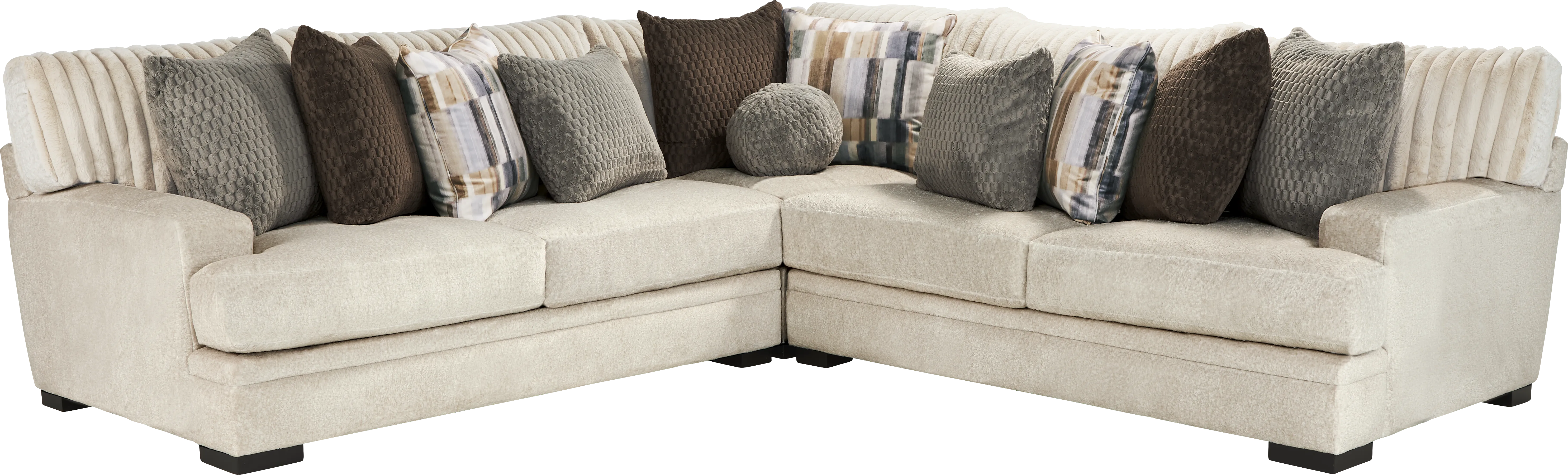 Hudson Street Beige 3 Pc Sectional - Thumbnail - Image 1