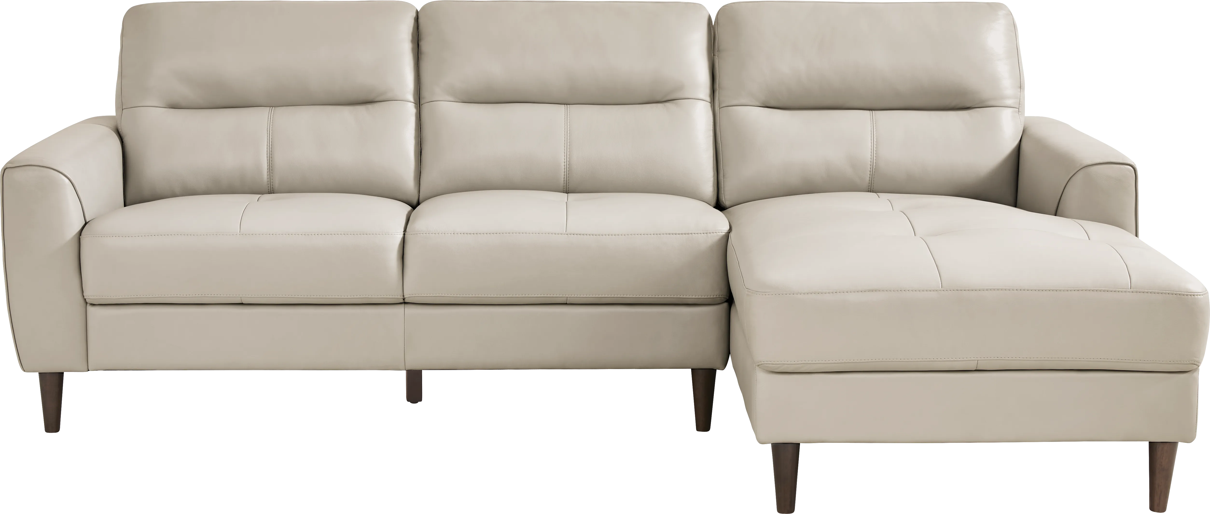 Sutton Heights Beige Leather 2 Pc Sectional - Thumbnail - Image 1