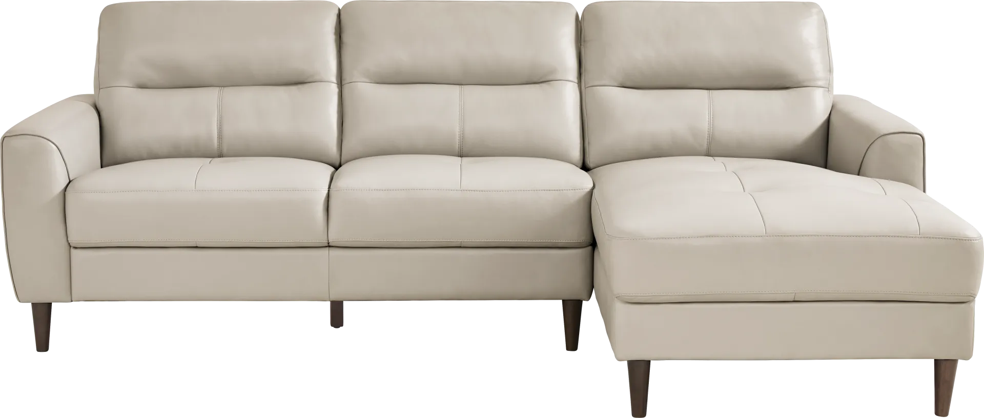 Sutton Heights Beige Leather 2 Pc Sectional - Image 1