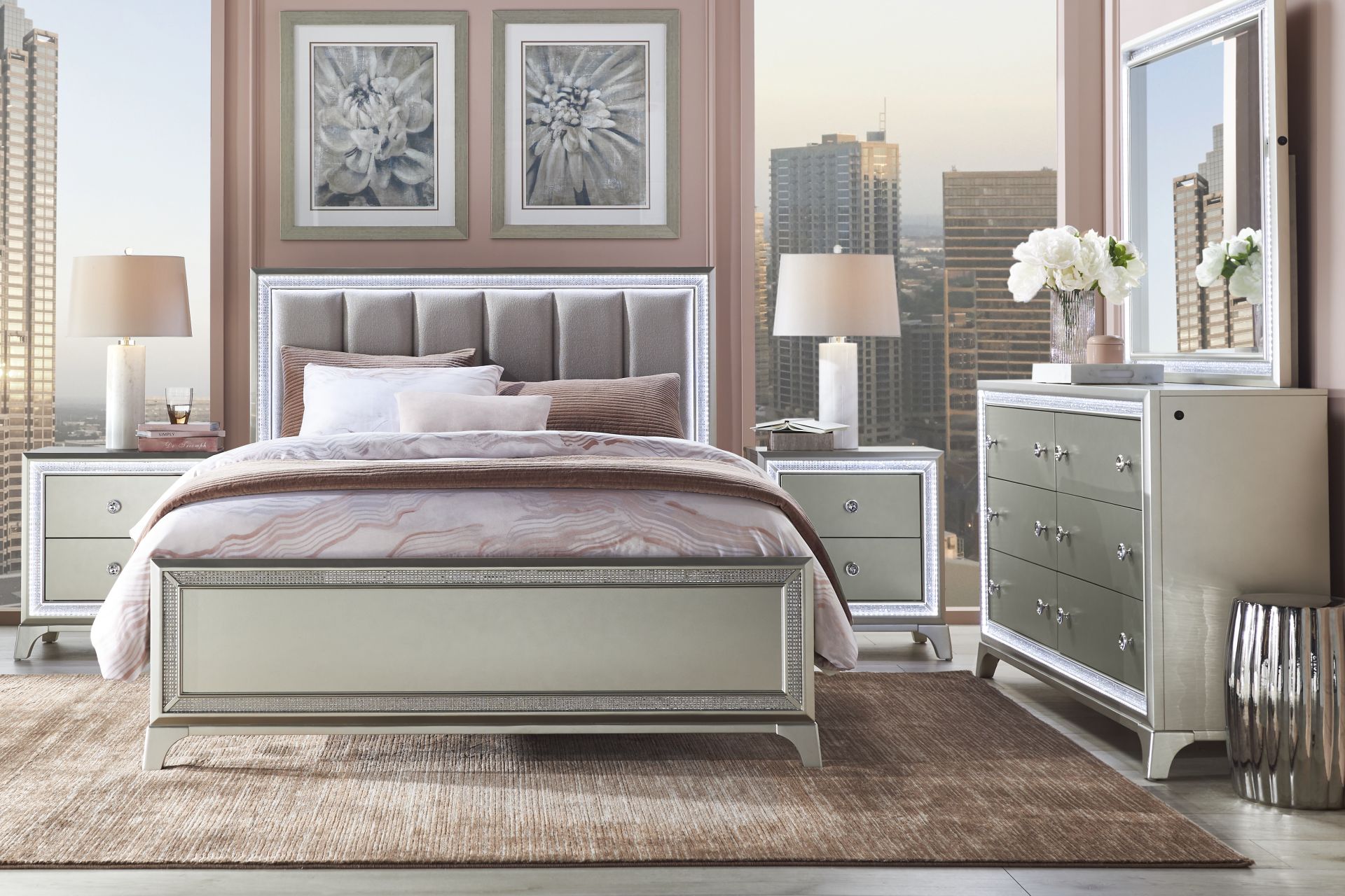 Avery Silver 5 Pc King Bedroom - Image 2