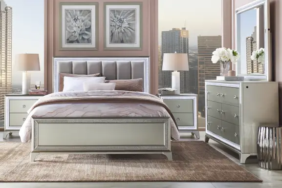 Avery Silver 5 Pc Queen Bedroom