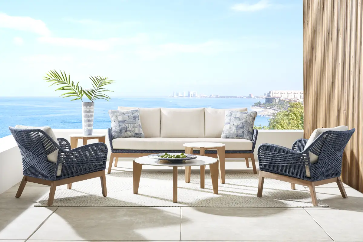 Tessere Blue 5 Pc Outdoor Seating Set