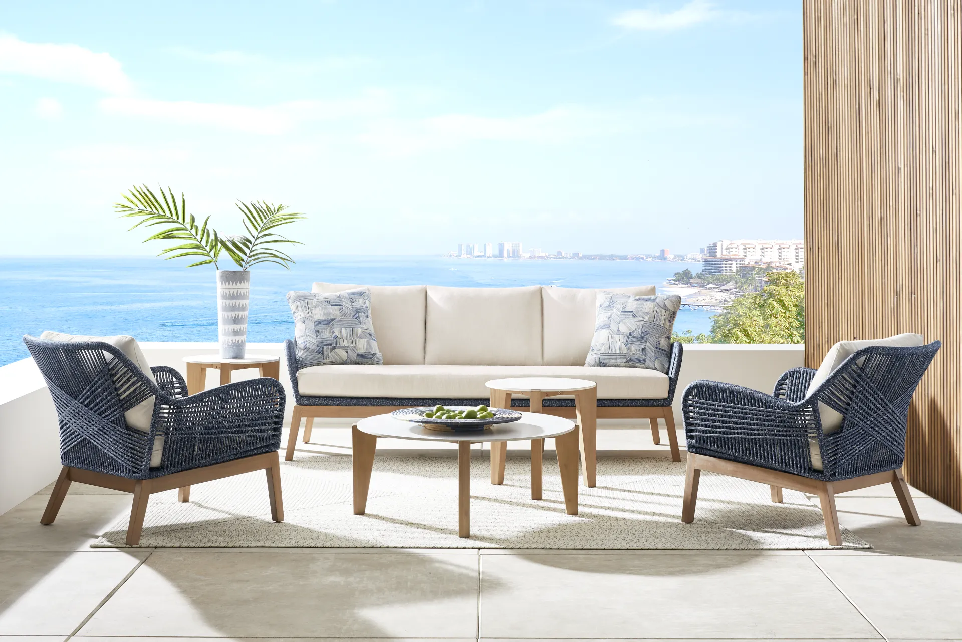 Tessere Blue Outdoor Club Chair - Image 1