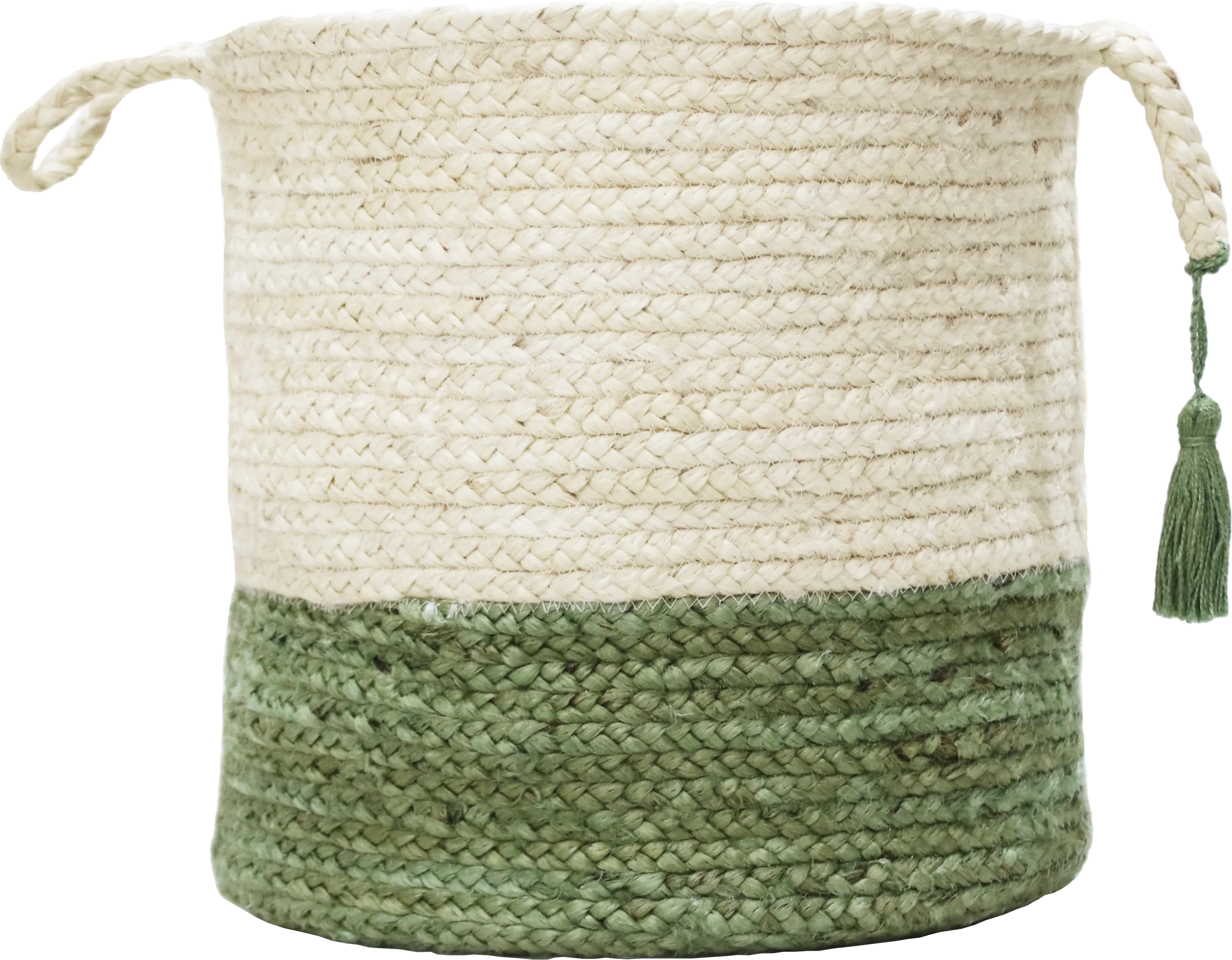 Ruven White/Green 19 in. Basket - Thumbnail - Image 1